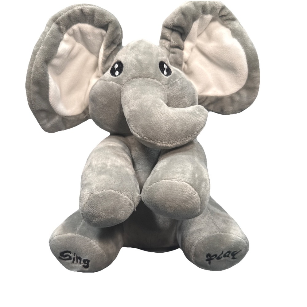 Baby GUND Flappy Peek-a-Boo Elephant Sings Do Your Ears Hang Low Plush Plushie